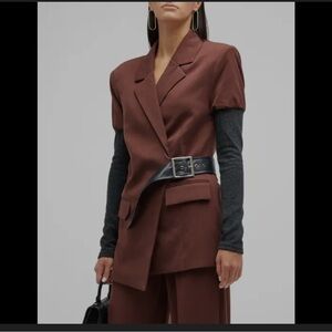 WEWOREWHAT Brown Blazer with Black Belt